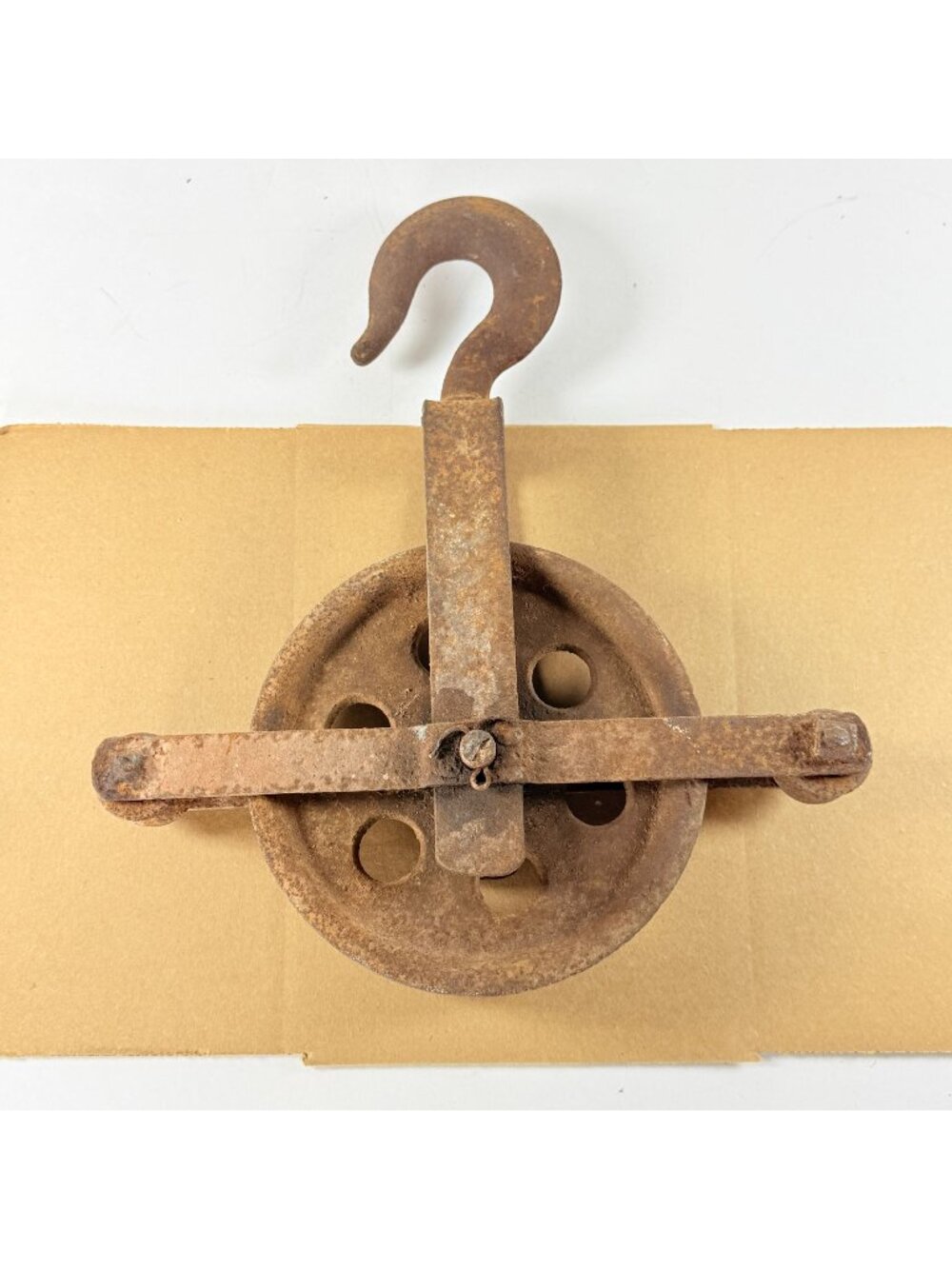 Antique Cast Iron #68 Barn Hay Trolley Pulley 15" Industrial Farm Block & Tackle